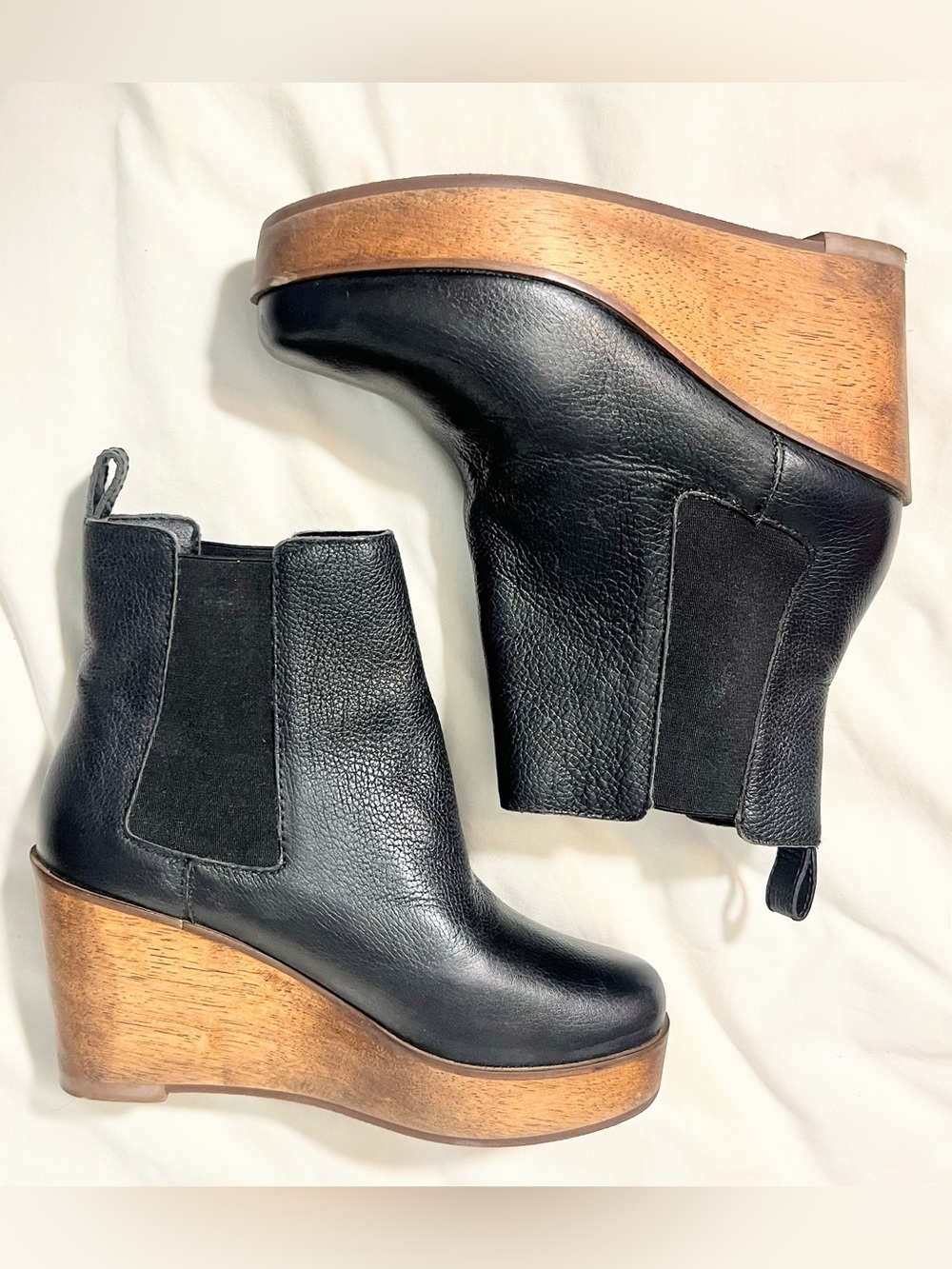 Kelsi Dagger 7.5 Black Brooklyn Ubel Women Chelsea Platform Wedge Boots